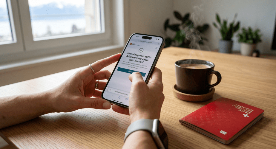 Annonce de changement d'adresse en ligne via le portail eDéménagementCH avec un passeport suisse